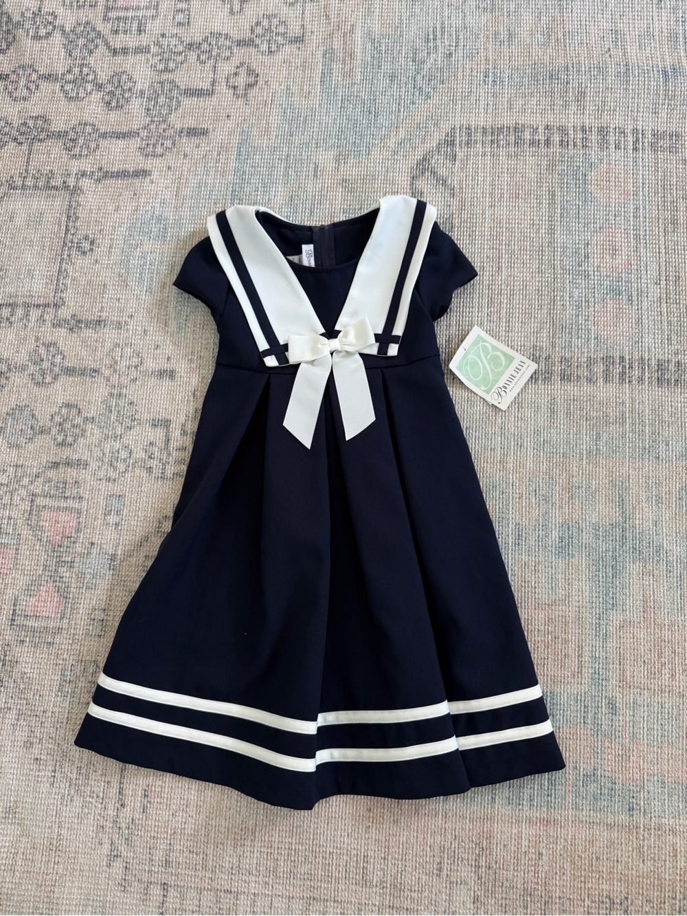 Bonnie Jean Navy Sailor-Style Girls Dress Size 6